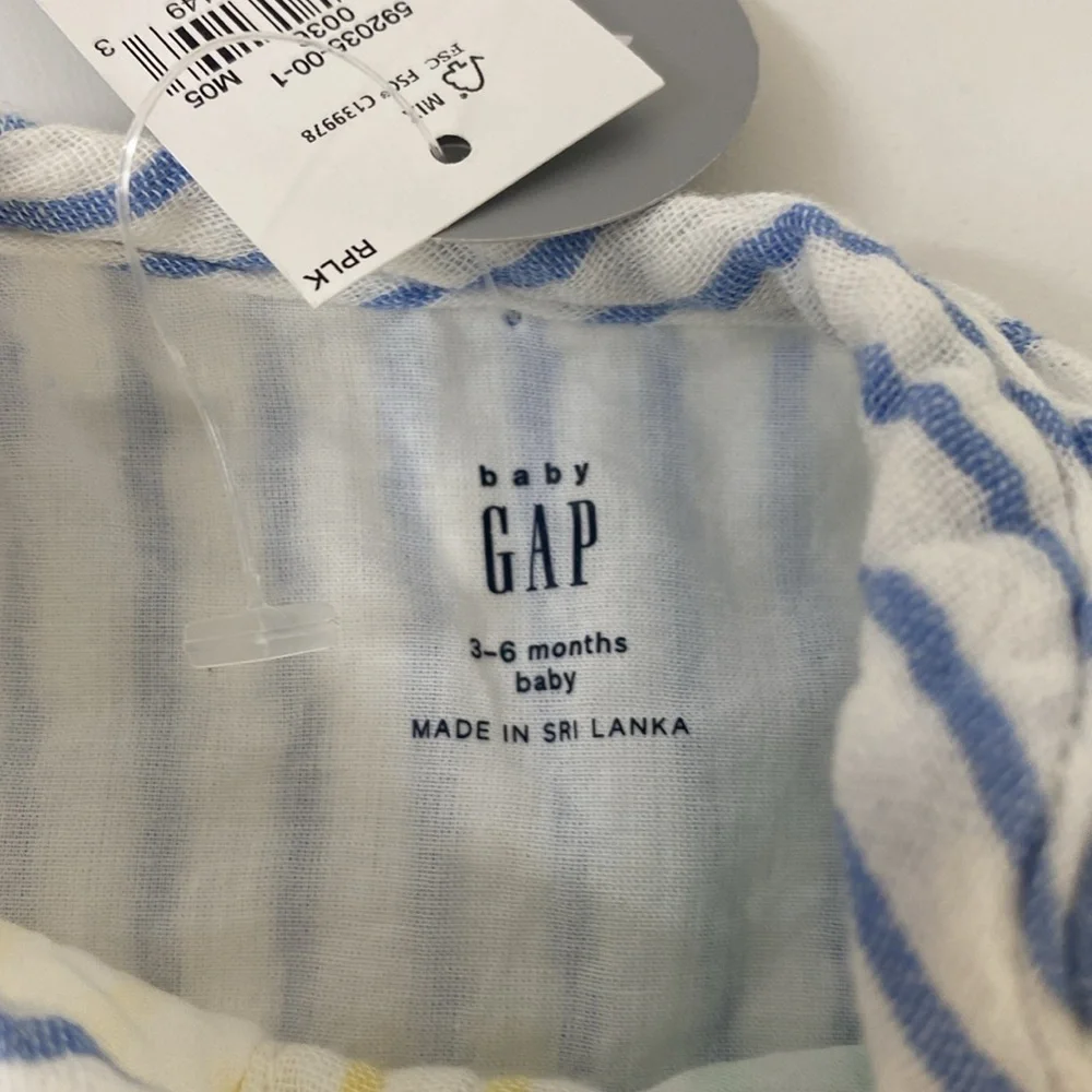Gap Baby‎ Gauzy Crinkle Color bock Outfit Set 3-6 Months